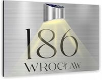 Tabliczka adresowa Tablica numer domu 40x30 z lampką solarną DUŻY WYBÓR