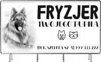 BANER REKLAMOWY 100x50cm PSI FRYZJER gotowy projekt w cenie różne wzory