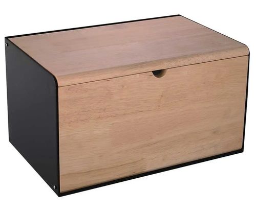 Chlebak Stalowo Bambusowy Pojemnik na Pieczywo Nowoczesny Design na Arena.pl