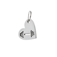 Fit Kolekcja - Zawieszka na łańcuszek srebrne Serce i ażurowa sztangielka 02