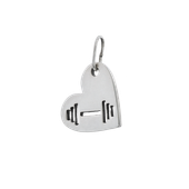 Fit Kolekcja - Zawieszka na łańcuszek srebrne Serce i ażurowa sztangielka 02