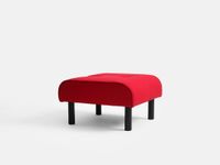 Pufa MODES - czerwony, podnóżek, stolik kawowy materiałowy