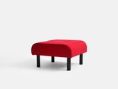 Pufa MODES - czerwony, podnóżek, stolik kawowy materiałowy