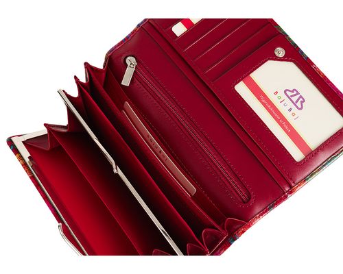 Czerwony duży portfel damski z biglem BajuBaj ze skóry licowej PD1602s116 na Arena.pl