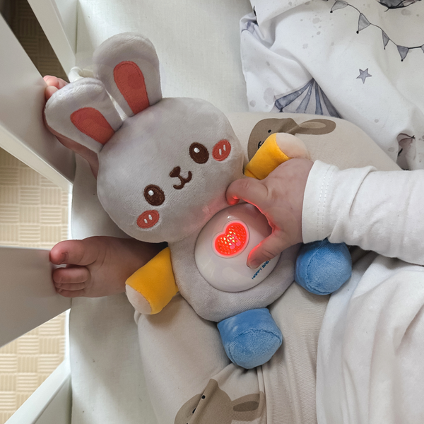WOOPIE BABY Interaktywny Pluszak Przytulanka dla Niemowląt Światło Dźwięk Króliczek Usypiacz Różowy zdjęcie 9