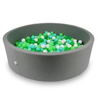 Suchy basen 130x40cm szary z piłeczkami 700szt (białe, seledynowe, miętowe, zielone)