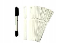 Etykiety ogrodnicze pętlowe do opisu roślin BIAŁE 160x17mm 100 szt + MARKER