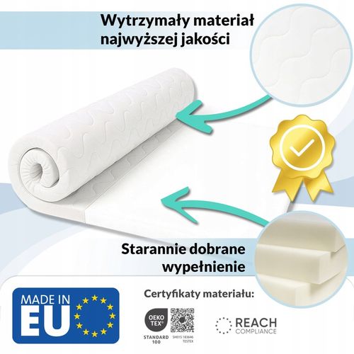 Materac nawierzchniowy nakładka topper H3 90x200x5cm na Arena.pl