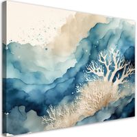 Obraz na płótnie, Abstrakcja morska akwarela 90x60