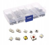 2 x Zestaw microswitch tact switch 200szt BOX SMD