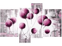 130CM 85 OBRAZ 4 ELEM ABSTRAKCYJNE DMUCHAWCE FUKSJI ŚCIENNY