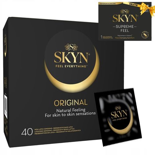 Prezerwatywy SKYN ORIGINAL 40 sztuk Klasyczne BEZ LATEKSU Cienkie Gładkie na Arena.pl