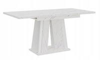 Masywny stół rozkładany 120 -160 cm do salonu Biały Marmur Bianco DOXI 2