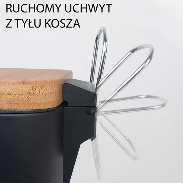 Zestaw łazienkowy - kosz na śmieci i stojak 2w1 - czarny bambus - Yoka na Arena.pl