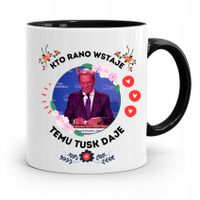 Kubek Czarny Donald Tusk Po Platforma Prezent Z Nadrukiem Ze Zdjęciem