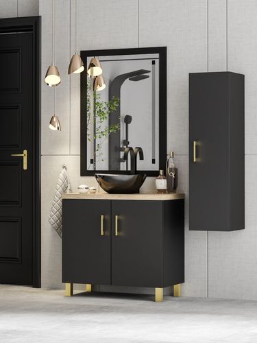 ZESTAW MEBLI ŁAZIENKOWYCH 80 szafka umywalka słupek w. (W7) + EC na Arena.pl