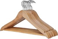 Wieszak drewniany na ubrania z poprzeczką na spodnie komplet 10 sztuk
