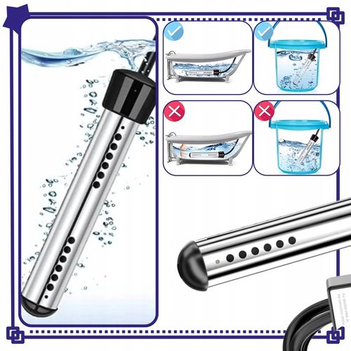 Grzałka ZANURZENIOWA 3000w elektryczna do Basenu wody do wanny z Timerem na Arena.pl