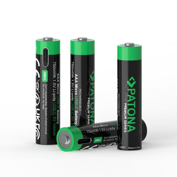 PATONA Premium Akumulatorki AAA 4-pak z USB-C zdjęcie 1