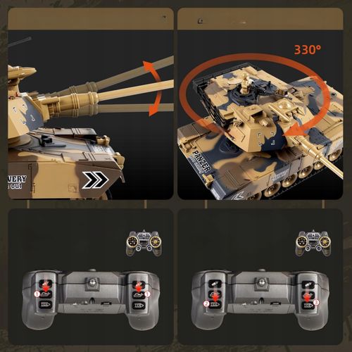 Zdalnie sterowany czołg M1A2 Abrams RC 2.4 GHz dymi strzela kulkami DUŻY na Arena.pl