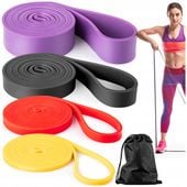 Zestaw do ćwiczeń 4 gumy oporowe FITNESS power band crossfit