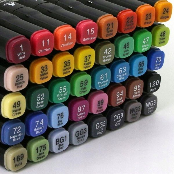 Dwustronne MARKERY PISAKI alkoholowe 80pcs (C024) zdjęcie 4