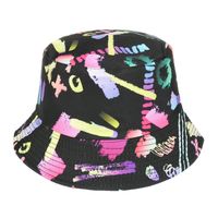 Kapelusz Dwustronny Bucket Hat Czapka Czarna Kolorowy Kap-M-37