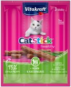 Mięsna przekąska dla kota, miękkie paluszki Vitakraft Kurczak + Trawa 3szt