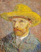 Autoportret w Kapeluszu Słomkowym, Vincent van Gogh - plakat 70x100 cm