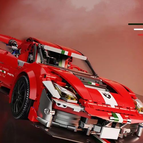 Klocki konstrukcyjne samochód wyścigowy Czerwony 2048 elementów na Arena.pl