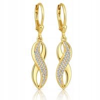 Złote Kolczyki 585/925 Damskie Wiszące dla kobiety srebro 925 ZŁOCONE