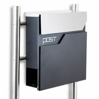 16771 Nowa Skrzynka wolnostojąca na stojaku z gazetnikiem grafit