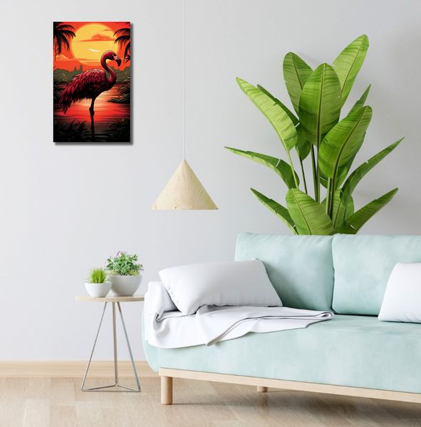 Obraz 30x50cm Flaming nad Wodą zdjęcie 2