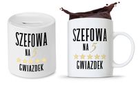 Dla Szefa Szefowej Zestaw Kubek + Skarbonka Z Nadrukiem Ze Zdjęciem