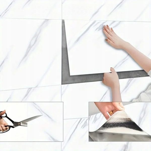 x10 SAMOPRZYLEPNY PANEL ŚCIENNY MARMUR PCV LAMINAT POŁYSK 3D Płytki zdjęcie 2