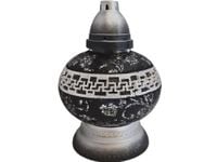 ZNICZ LAMPION NA GRÓB KULKA MOZAIKA PASEK CZARNO-SREBRNA+WKŁAD