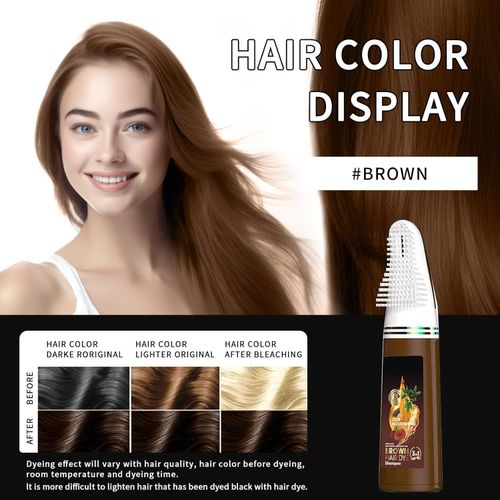 Szampon Farbujący do Włosów i Brody Brązowy 200 ml z Aplikatorem Grzebień na Arena.pl