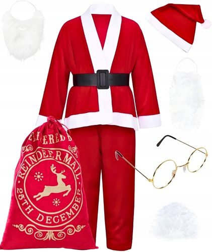 9W1 ZESTAW KOSTIUM ŚWIĘTEGO MIKLOŁAJA STRÓJ PRZEBRANIE PROFESJONALNY ŚWIĘTA na Arena.pl