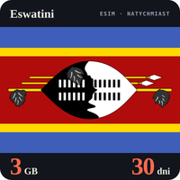 Karta eSIM Internet Eswatini 3 GB na 30 dni - bez rejestracji