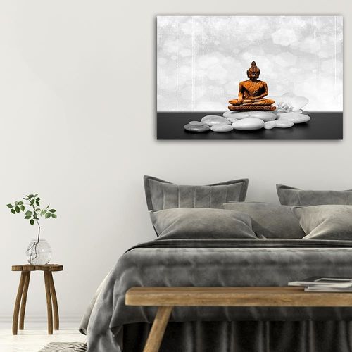 Deco Panel, Budda na kamieniach zen 1 60x40 na Arena.pl