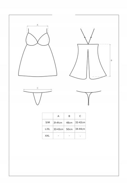 Behindy babydoll i stringi S/M. Marka Obsessive. zdjęcie 7