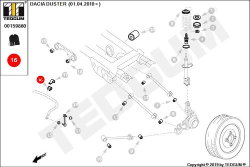 DACIA DUSTER GUMA STABILIZATORA TYL 10- na Arena.pl