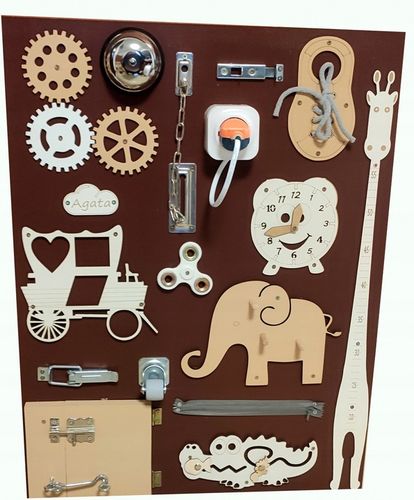 Tablica Manipulacyjna Sensoryczna edukacyjna xxl eko tablica w stylu boho na Arena.pl