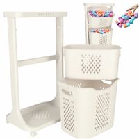 Plastikowy Kosz na Zabawki Pranie Bieliznę Pojemnik Organizer na Kółkach