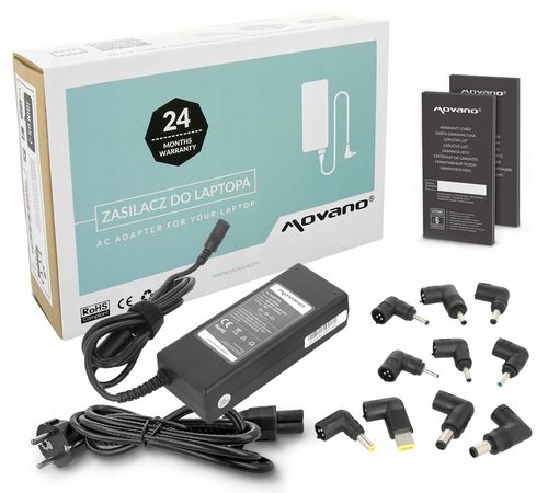 Zasilacz do laptopa. Uniwersalny 90W 15-20V. 10 wtyków w zestawie na Arena.pl