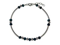 OKSYDOWANA SREBRNA BRANSOLETA KRYSZTAŁKI KORALIKI