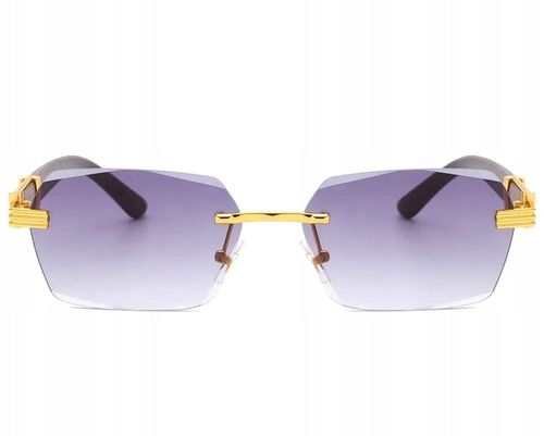 Okulary Przeciwsłoneczne bezramkowe prostokątne Damskie męskie UV400 Brąz na Arena.pl