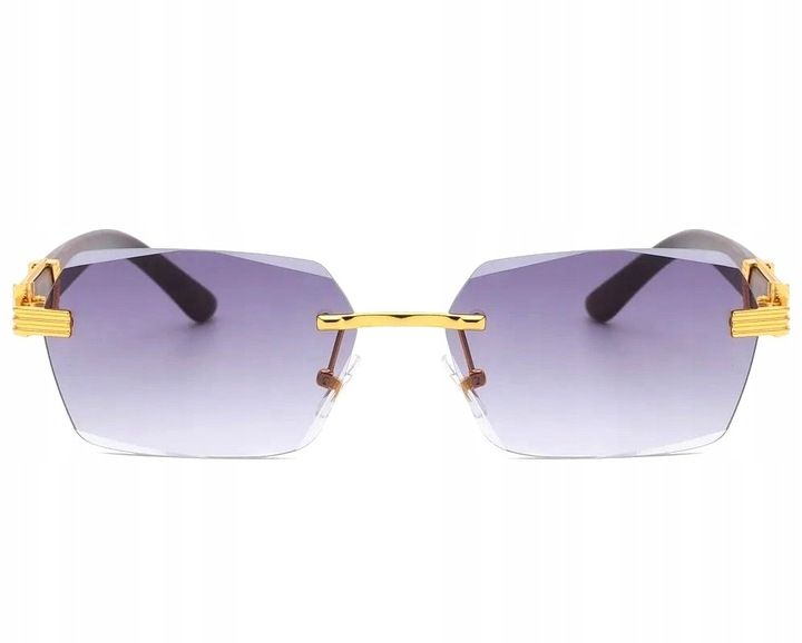 Okulary Przeciwsłoneczne bezramkowe prostokątne Damskie męskie UV400 Brąz zdjęcie 15