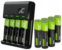 ŁADOWARKA AKUMULATORKÓW AAA AA R3 R6 USB-C + 4x AA 2000mAh + 6x AAA 950mAh