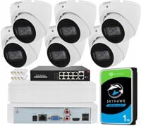 Zestaw Monitoringu Dahua 6x Kamera IPC-HDW1530T-0280B-S6 5Mpx Aplikacja PoE